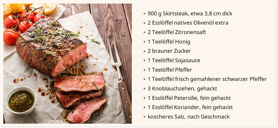 Gegrilltes Skirtsteak mit Kräuter